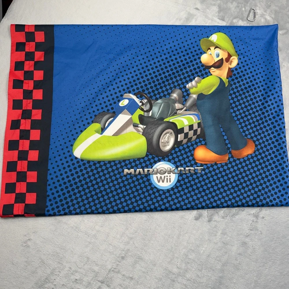 2 Nintendo Mario Kart Wii Pillowcase Kids Standard Blue Mario Luigi